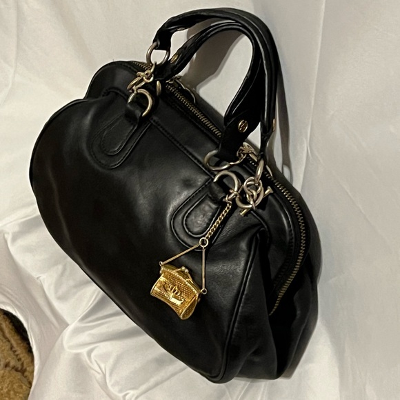 SOLD!! Rare vintage y2k black blinged leather Juicy Couture purse bag. - Picture 8 of 16